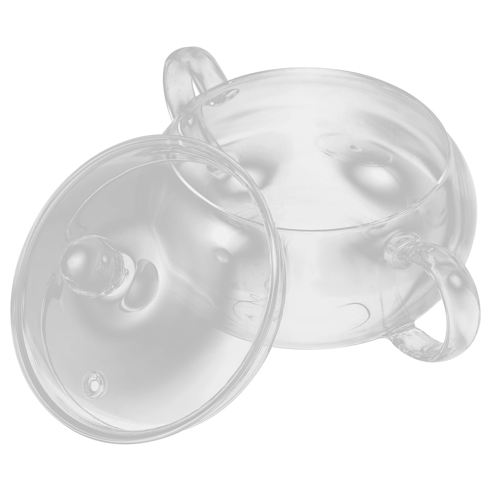 Ciotola in Vetro Coperchio per Latte e Alimenti per Bambini, Design Ergonomico, Resistente al Calore, per Cucina e Uso Domestico