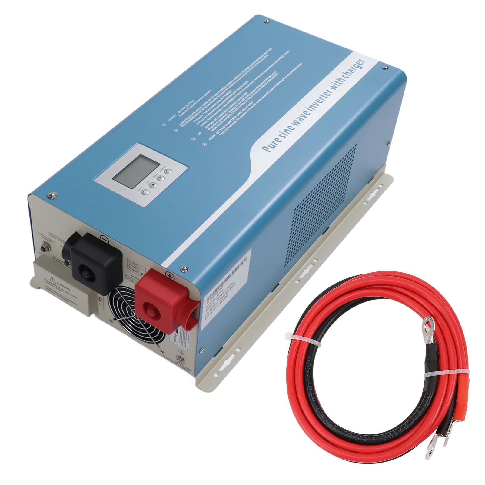 Inversor de onda sinusoidal pura 1000 W, montaje en pared, salida 110 vac, 220 vac, 230 vac, pantalla LCD, cargador para casa, autocaravana (12 V)