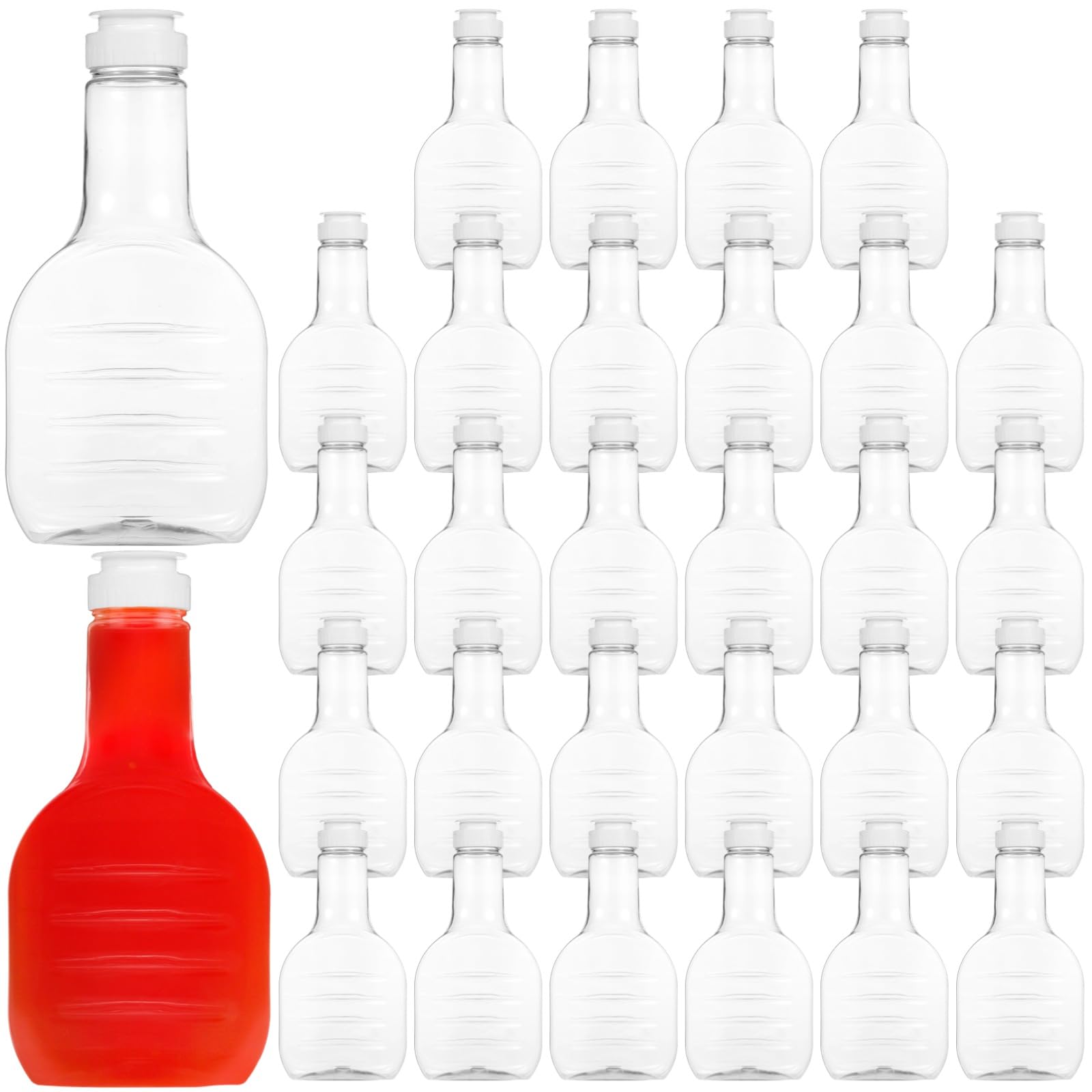 Generisch 30 Stk. transparente Kunststoff-Flaschen für Salatdressing, 16 oz Quetschflaschen mit Klappdeckel, PET Saucenflaschen für Ketchup, Würzsaucen, BBQ, Sandwich und Salat