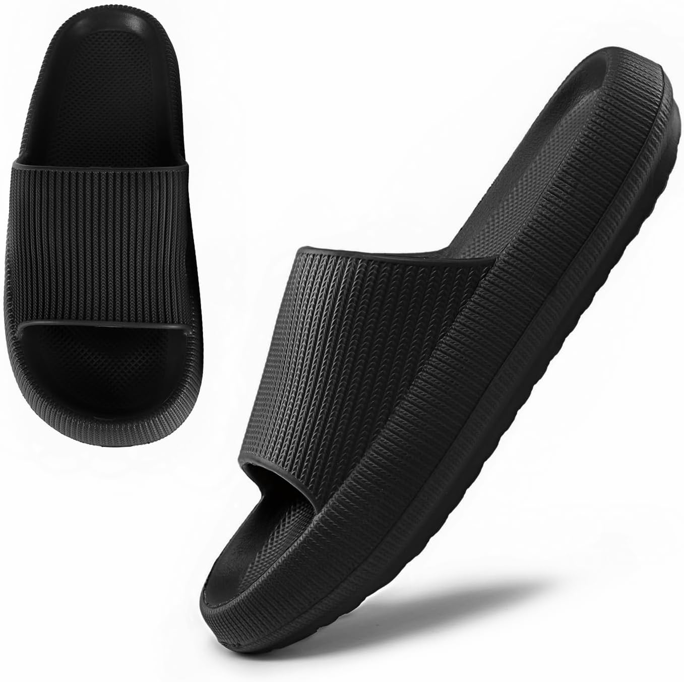 Cloud Slide Slippers for Women Men, Thick Sole Home Pillow Slipper, Non-Slip Quick Drying Message Shower Bathroom Sandals, Super Soft Open Toe Platform Cloud Shoes