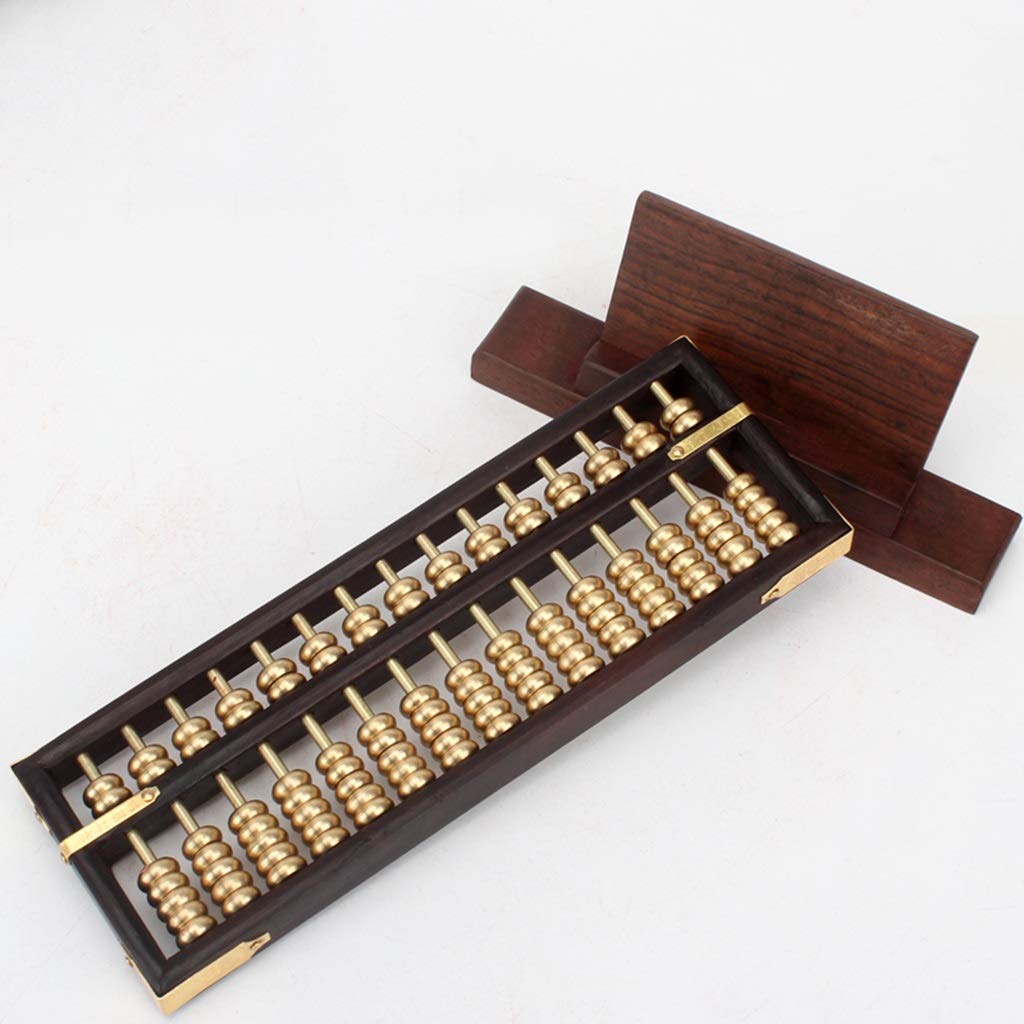 Boulier Standard à Chiffres, boulier en Bois, boulier Perles de cuivre Acajou ébène boulier AC boulier Professionnel décoration de Bureau Paquet Cadeau