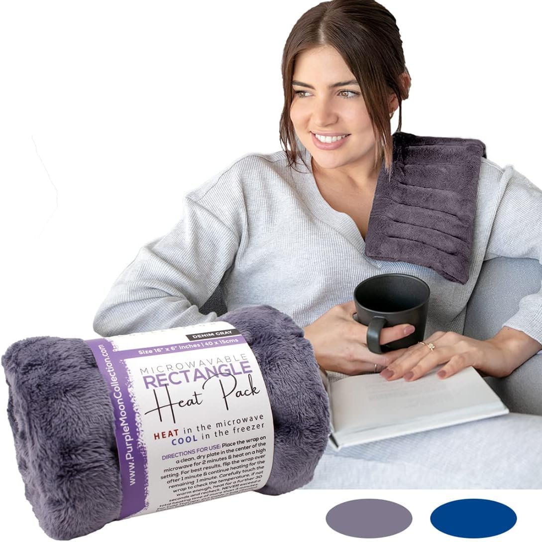 Paquete de calor para microondas para aliviar el dolor, almohadilla térmica de bolsa de trigo pequeña, compresa caliente reutilizable para calambres, alivio del estrés y relajación muscular, comodidad