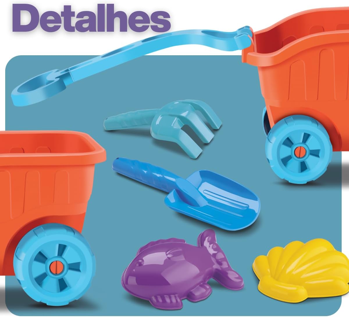 Carriola De Praia Laranja Com Rodinha 10 Peças Kit Completo Baldinho Regador Peneira Pazinha Rastelo Forminhas Infantil Carriola De Praia Laranja Com Rodinha 10 Peças Kit Completo Baldinho Regador Peneira Pazinha Rastelo Forminhas Infantil