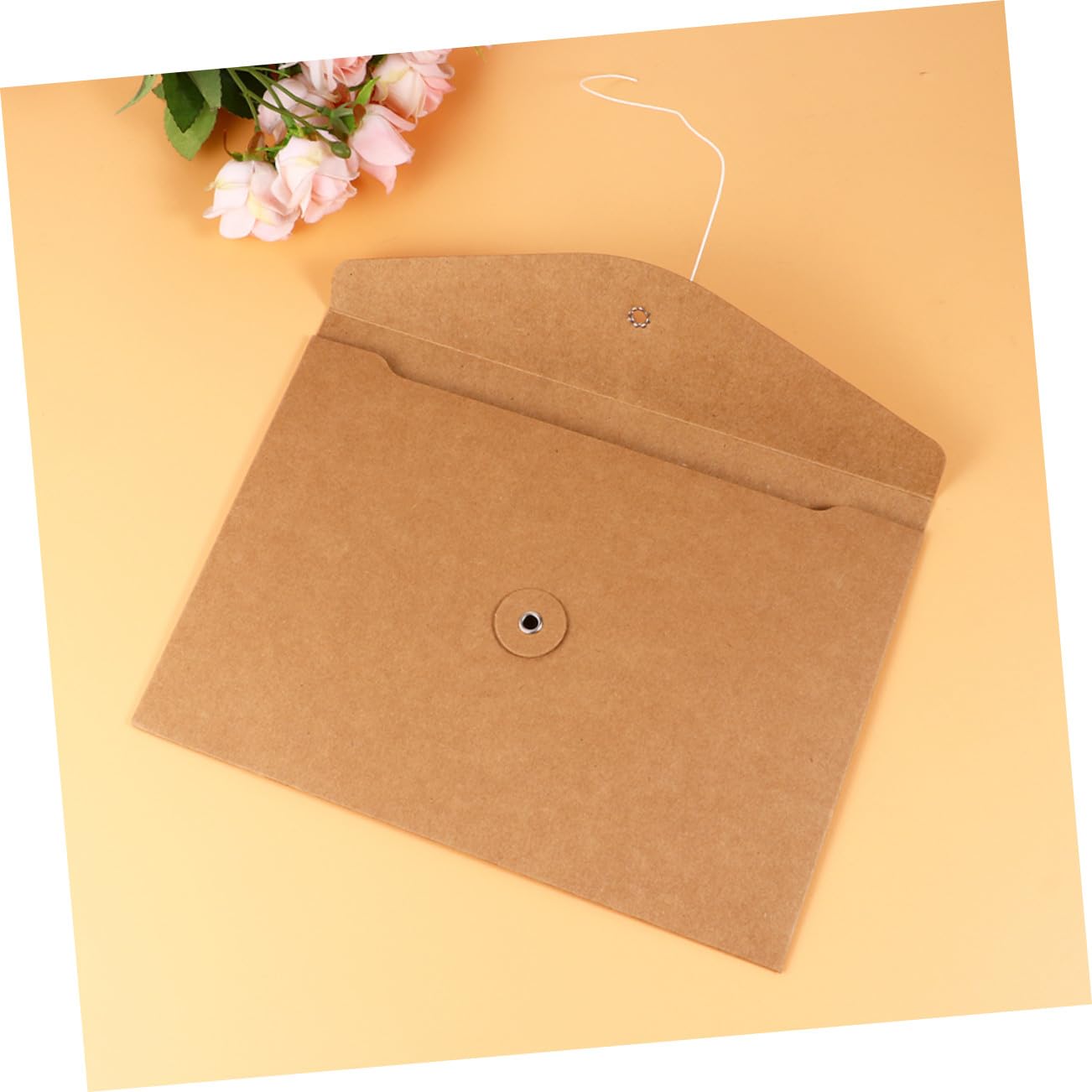 10 pièces Lot de Pochettes Papier Kraft Épaisses avec Boucle Sacs de Rangement Robustes pour Documents Chemises sans Texte pour Classement et Organisation