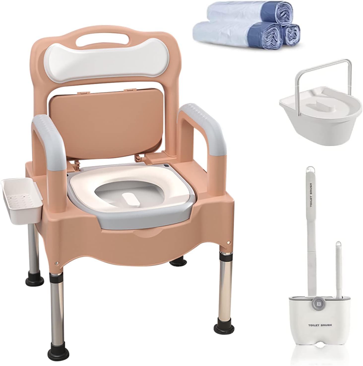 Portable Bedside Commode Toilet Chair for Elderly,Adult