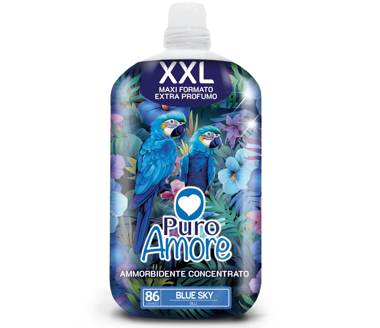 Puro Amore Ammorbidente XXL Blue Sky Ammorbidente Concentrato Ammorbidente Concentrato 86 lavaggi 1800 ml + Portachiavi Beni Culinari