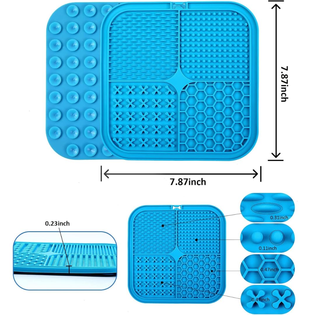 PARENCE.- Tappetino da leccare per cani e gatti - tappetino antistress con ventose, dispenser lento per dolcetti e cibo umido, cibo in silicone - colore casuale