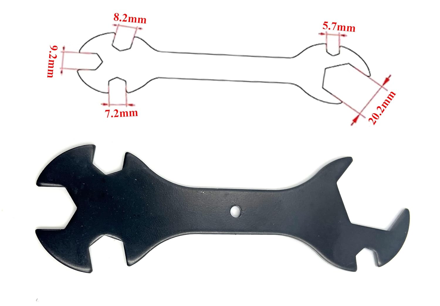 3D Printer Cleaning Tool Parts, 5 in 1 Wrench + 6mm 7mm L-Shaped Hexagonal Wrench Tool + Cross Wrench + Nozzle Brush