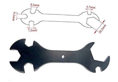Miniatura 5 de Piezas de herramienta de limpieza de impresora 3D, llave 5 en 1 + herramienta de llave hexagonal en forma de L de 0.236 in y 0.276 in + llave