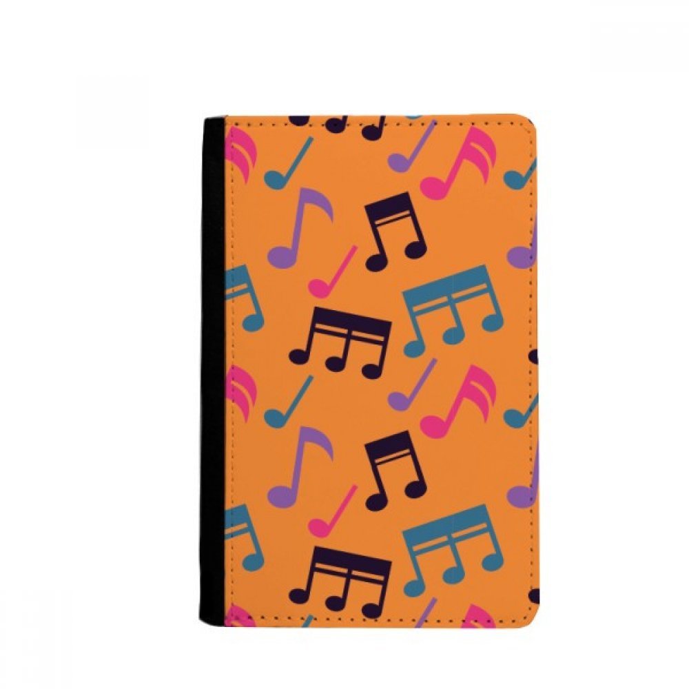 DIYthinker Colourful Music Notes Orange Passport Holder Notecase Burse Wallet Cover Card Purse