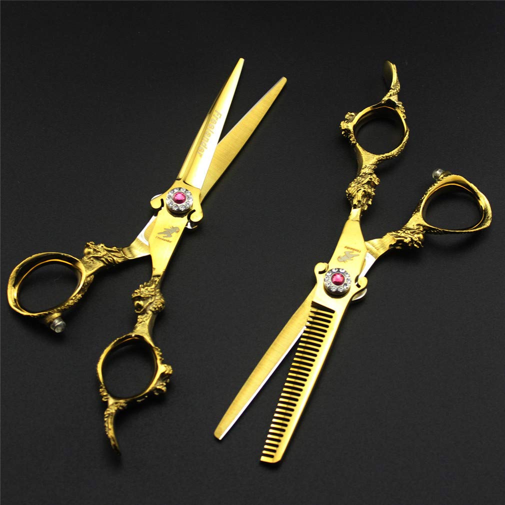 Professionnel Coupe De Cheveux Salon De Coiffure, 6 Pouces De Coupe Dilution Styling Outil, Salon De Coiffure pour Cheveux Bouclés Salon Barbiers, Cadeau Qualité (Acier Japonais)