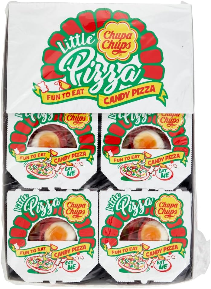 Chupa Chups Little Candy Pizza, Caramelle Gommose Assortite, Gusto Frutti Assortiti, Confezione da 30 Mini Pizze, Ottime da Condividere, Idea Regalo Frutta 30 Unità (Confezione da 1) - Immagine 2
