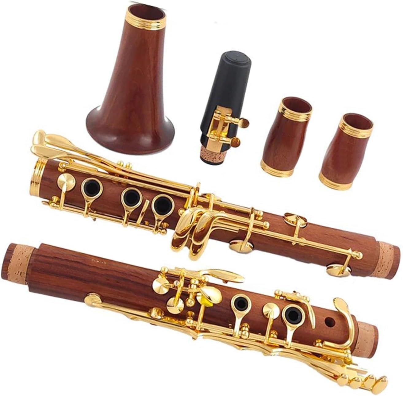 17 Key Professional A Type Clarinet Rosewood Gold Plated Clarinet Set