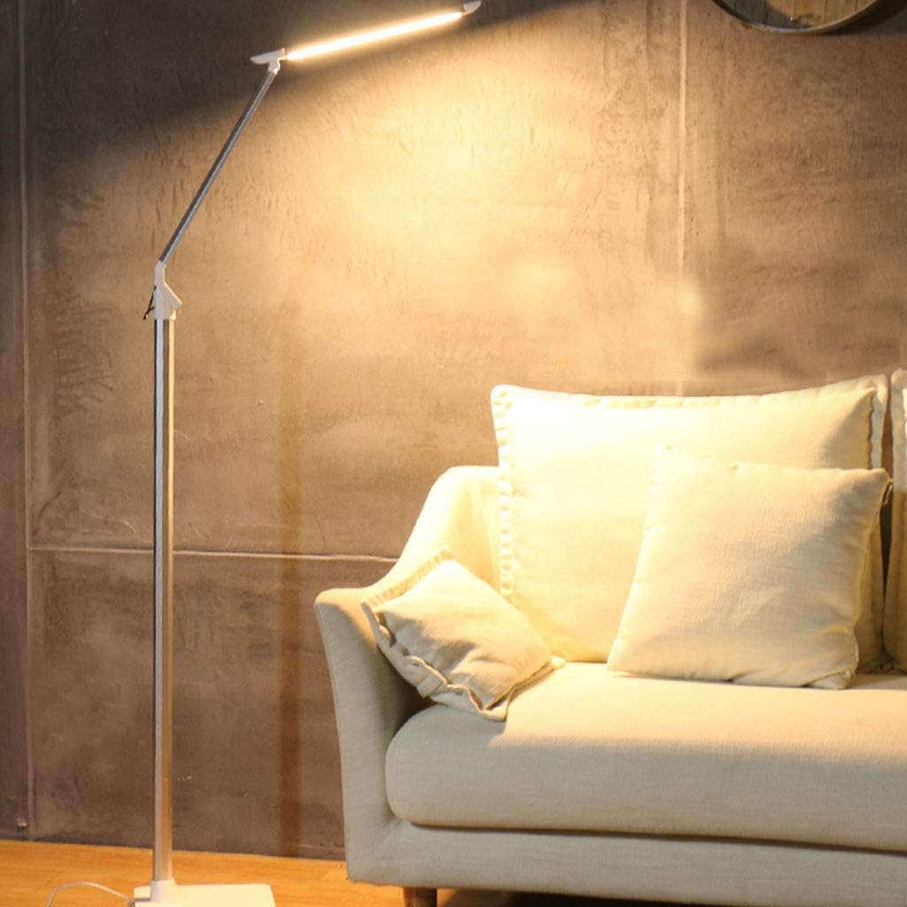 Floor Lamp, Creative Modern Iron Floor Lamp, LED Eye Protection Piano Standing Lamp, Touch Control Reading Vertical Lamp - Design Fixture Lighting (Color : Silver-Touch Switch)