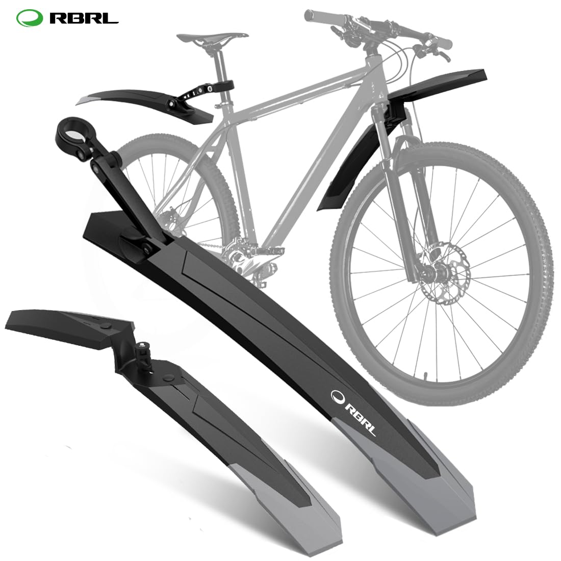 RBRL Parafango Bici, Parafanghi Bici Regolabile a Sgancio Rapido, Parafanghi MTB Adatto per Mountain Bike/E-Bike da 24-29 Pollici