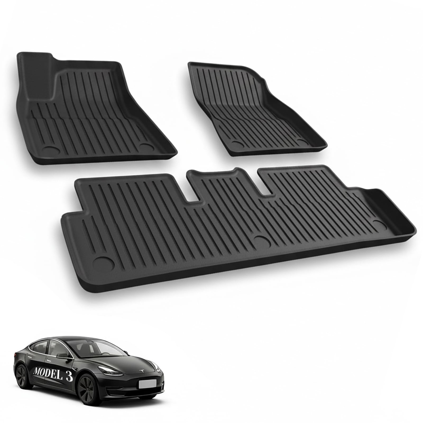 MATGUARDPRO Tesla Model 3 Floor Mats 2023 2022 2021 2020 All-Weather TPE 2018 Tesla Model 3 Mats Custom