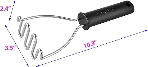 Miniatura 2 de Potato Masher - Herramienta de cocina de alambre de acero inoxidable para puré de verduras, alimentos, frijoles, aguacate, apto para lavavajillas