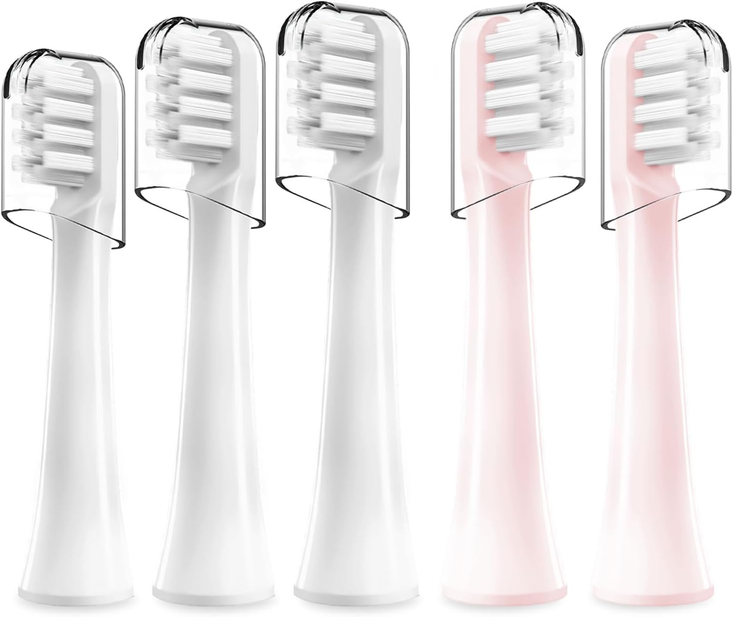 MI Toothbrush Head, Soft Brush Heads for Electric Toothbrush, Replacement MI Brush Head Compatible with MI T100/MES603, Pack of 5 (Withe and Pink)