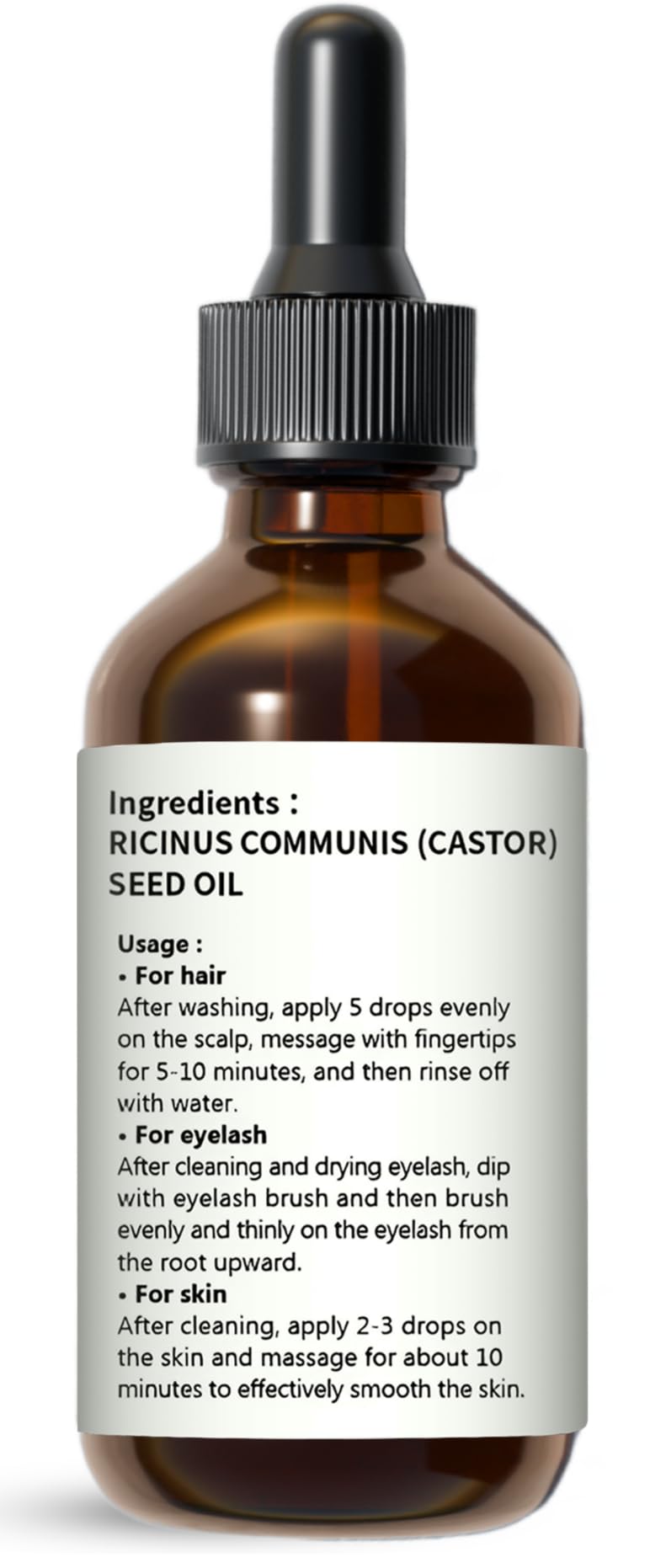 Daniello 100% Pure, Organic Castor Oil, Cold Pressed (2oz) Hexane Free in Glass Bottle. Fast Absorbing, for Hair, Eyebrows, Eyelashes, Nails and Beards. Stimulates Growth and Natural Skin Moisturizer