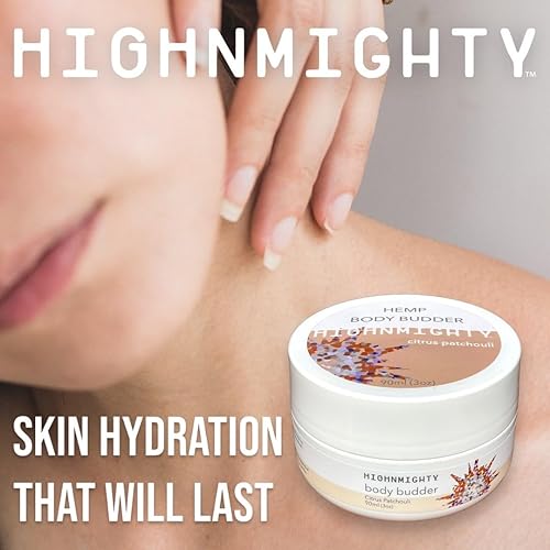 Miniatura 5 de Citrus Patchouli Body Budder  Mantequilla corporal hidratante con infusión de cáñamo, calma e hidrata la piel seca, 3.0 fl oz (3 onzas)