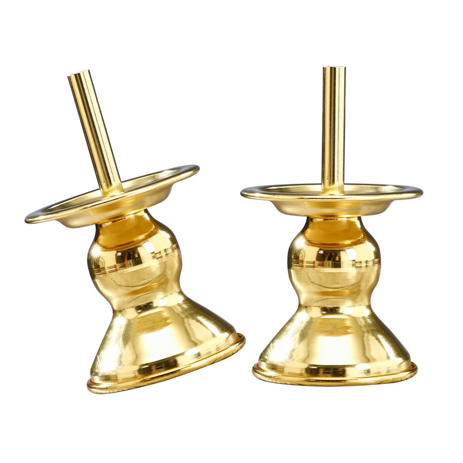 2 Piece Sacred Metal Stands Traditional Buddhist Home Altars Worship Accessories Temple Decorations Candlesticks Prayer Holders