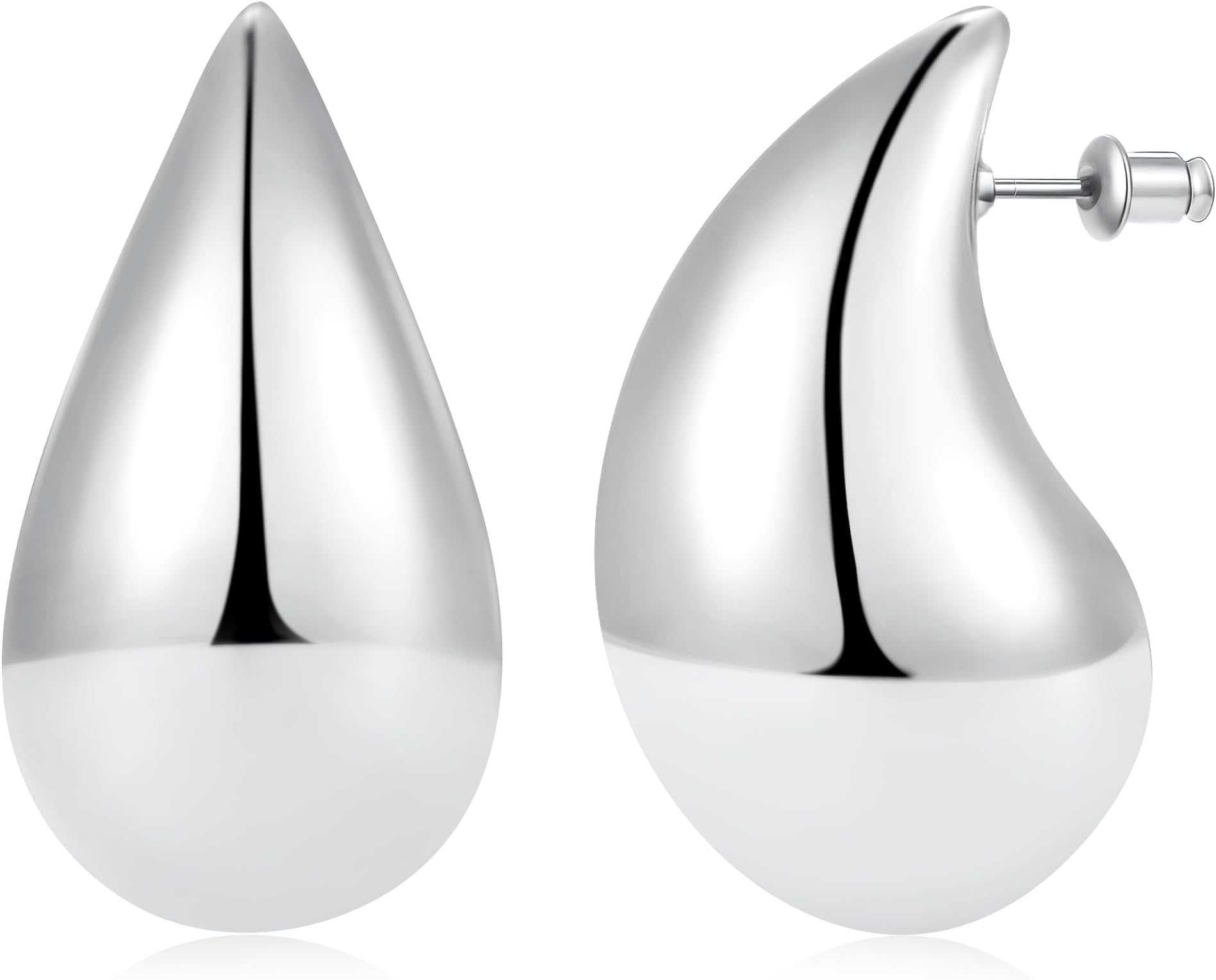 Teardrop Earrings Dupes for Women 14K Gold Plated, Chunky Drop Earrings for Women with 925 Sterling Silver Post