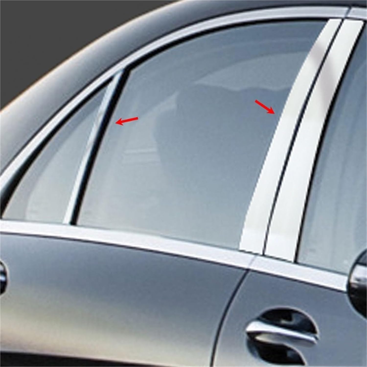 Compatible with Benz S-Class W221 S 600 Guard Pullman 2008-2013 Chrome Pillar Posts Door Trim Cover Exterior
