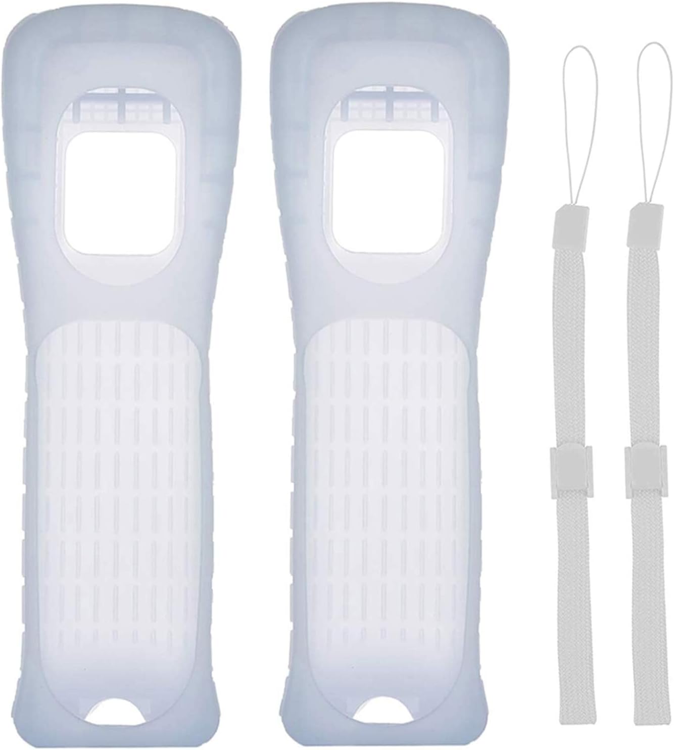 Wii Silicone Case Cover with Wrist Strap for Wii Remote Controller (White)