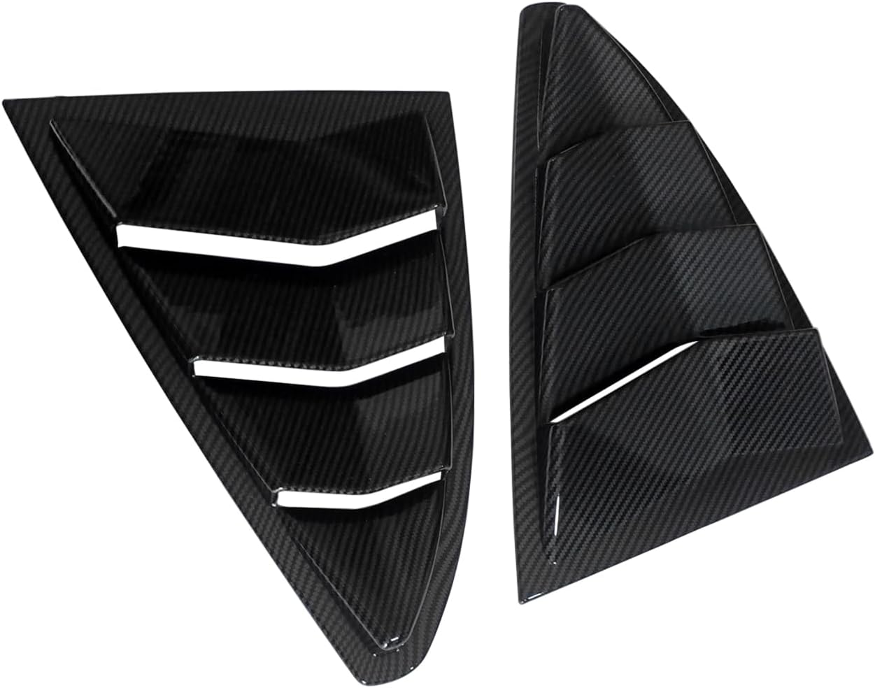 YOUNGERCAER Rear Side Window Louvers Air Vent Scoop Shades Cover Blinds for 2023 2024 2025 Tesla Model X Carbon Fiber Look ABS Exterior Decoration Cover Blinds Trim
