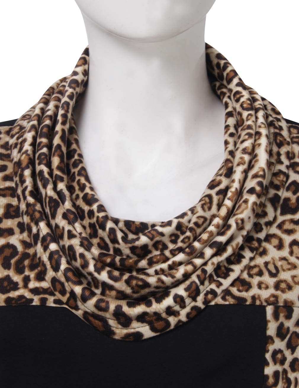 Furnex Women's Long Sleeve Cowl Neck Tunic Top Casual Pullover Sweatshirt - Image 3