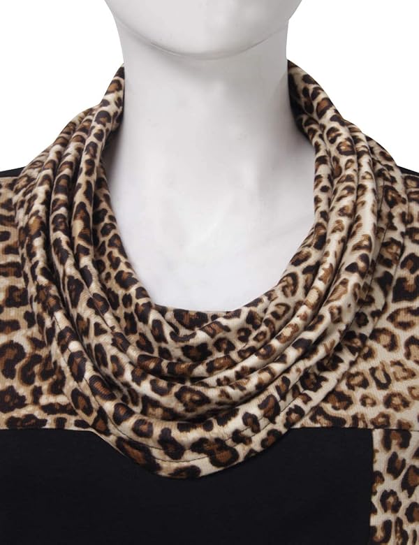 Furnex Womens Tunic Top Leopard Print Trendy Asymmetrical Winter Sweatshirt by Furnex - Used condition - US$22.35