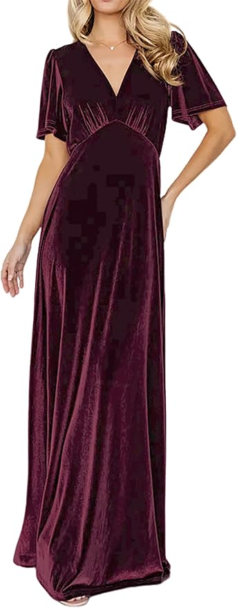 Burgundy Velvet Wrap Dress