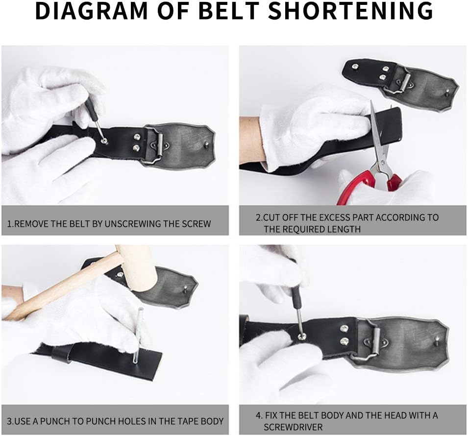 Fashion Men Skull Head Leather Buckle Belt Waist Band Jeans Decorative Punk Belt Black - Image 6