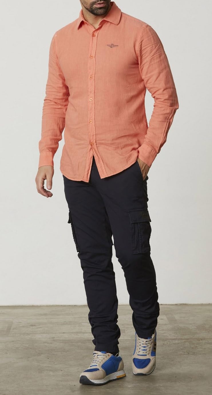 Aeronautica Militare Pantalone PA1329CT, da Uomo, Cargo, Bermuda, Felpa