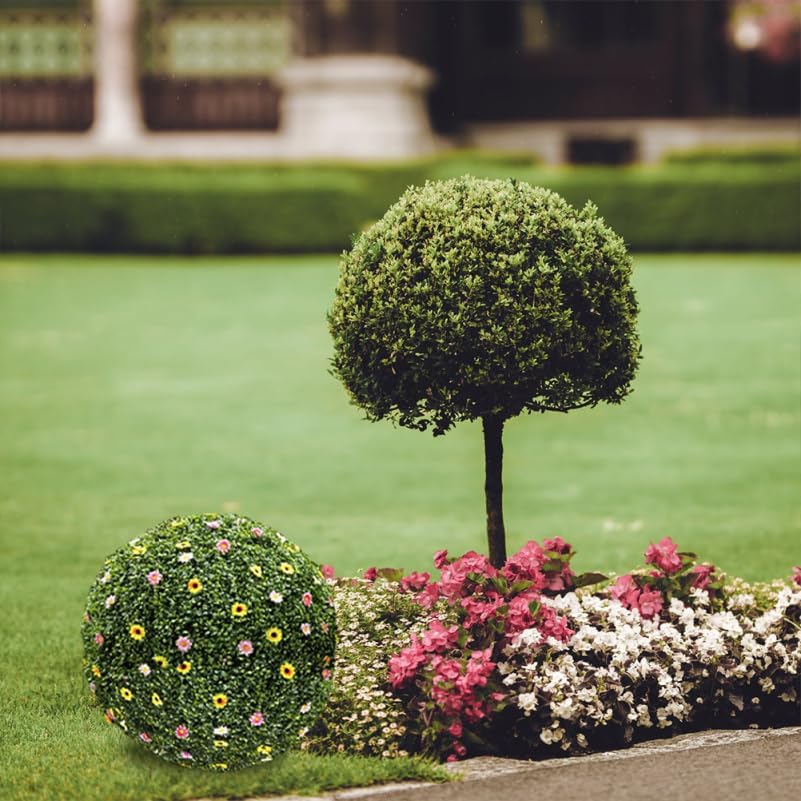 Alipis Artificial Boxwood Topiary Ball Cage 4pcs Plastic Wreaths Orbs Circle Forms 10 Inch Plant Trelli Faux Green Ball Frame Support Cage Flower Shelf Holder for Garden Home Decor, 09K14B57J4C