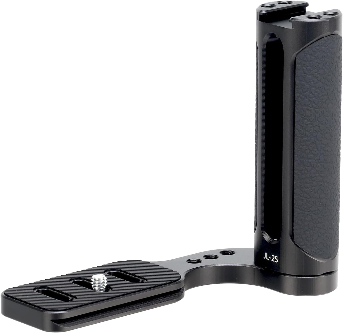 FocusFoto L-Shaped Bracket Holder Stabilizer with Side Handle Grip Universal for DSLR Mirrorless Camera, Handgrip with 1/4" Cold Shoe Mount for Mic LED Light, Quick Release Plate for Arca-Swiss Tripod