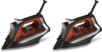 Rowenta Access Steam Iron, Clothes Iron with Steamer, Vertical Steaming, Maximum Steam Distribution, Anti-Drip Protection, Red, DW2360 Pack of 2