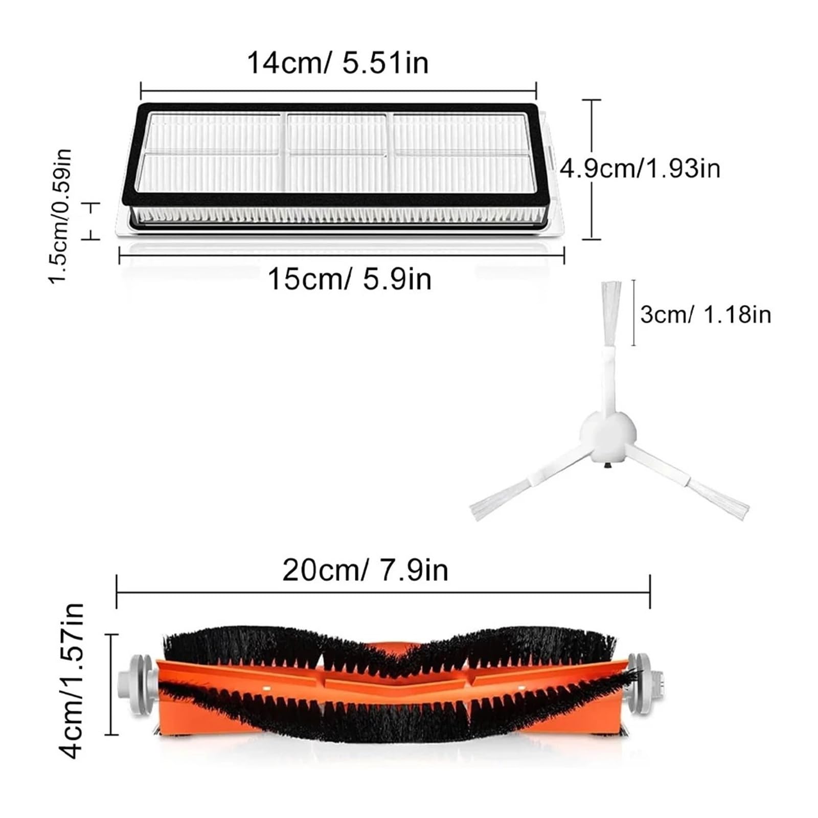Filtro HEPA Di Ricambio Per Xiaomi Mi Robot 1C / STYTJ01ZHM | Sostituzione Aspirapolvere Robot