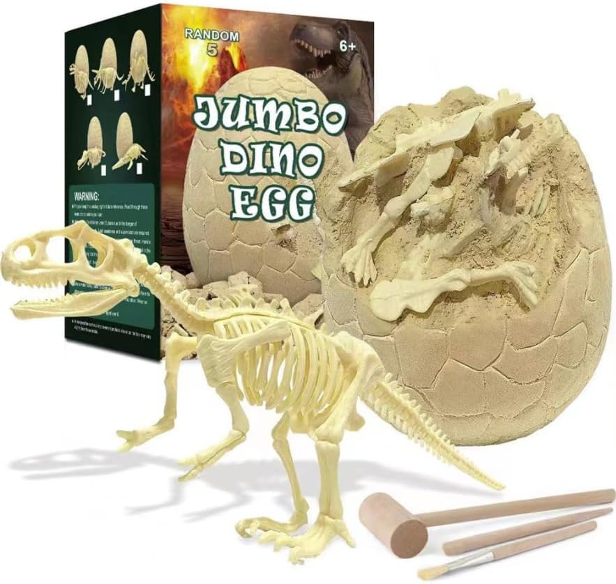 Kit de excavación de huevos de dinosaurio - Kits de excavación de huevos fósiles de dinosaurio, esqueleto de dinosaurio para niños, juguete