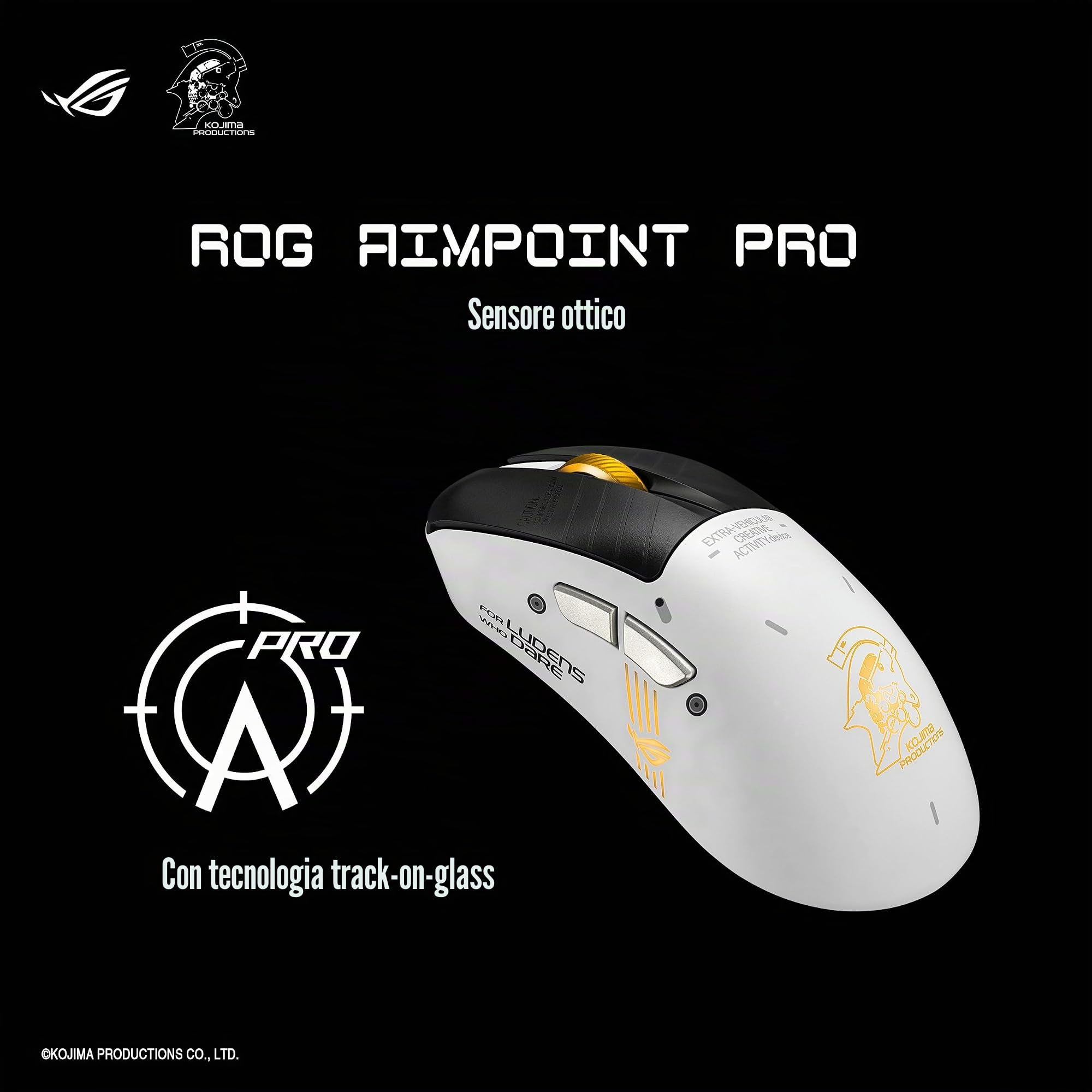 Asus Rog Keris Ii OrigiN-Kjp Mouse Gaming Mano Destra Rf Wireless + Bluetooth + Usb TypE-A Ottico 42000 Dpi (asus Rog Keris Ii Origin Kojima Edition