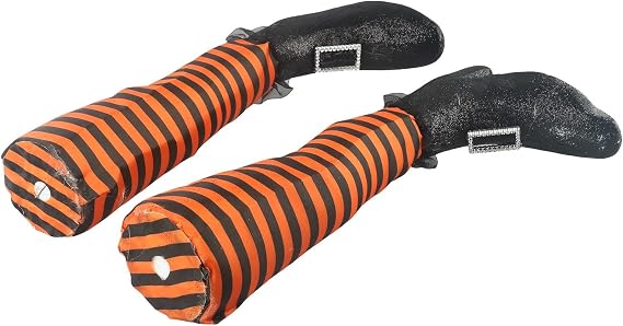 2 Pack Halloween Witch Legs Prosthetic Ornament, 47cm Fake Legs Outdoor Tree for Door Wall Party Decor Prop red