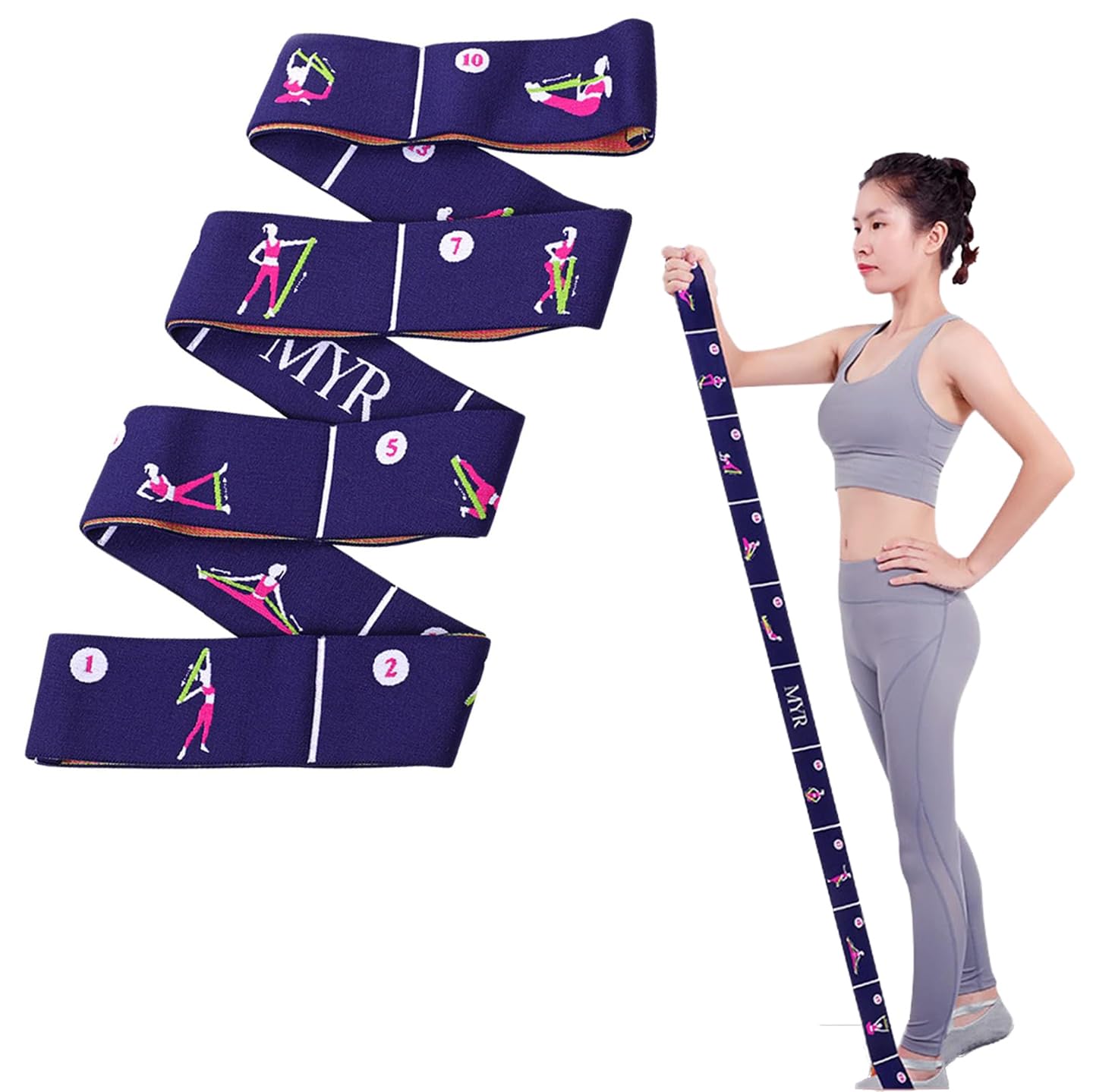 Sangle De Yoga élastique ZZHBOO – Largeur 2,5 Cm, Résistance, En Spandex, Pour étirements Profonds, Pilates Et Musculation