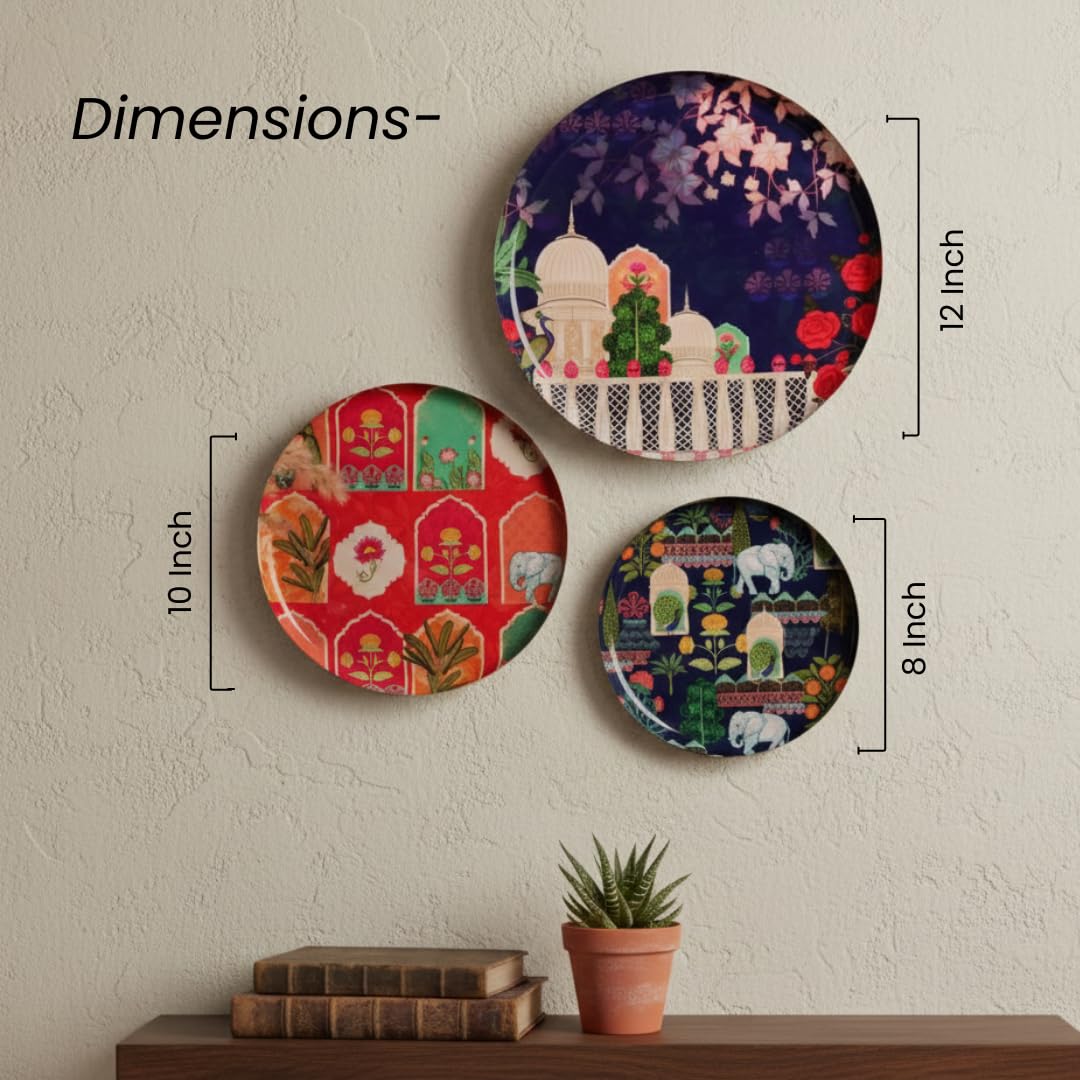 Vintage India Wall Plates - Set of 3 -2
