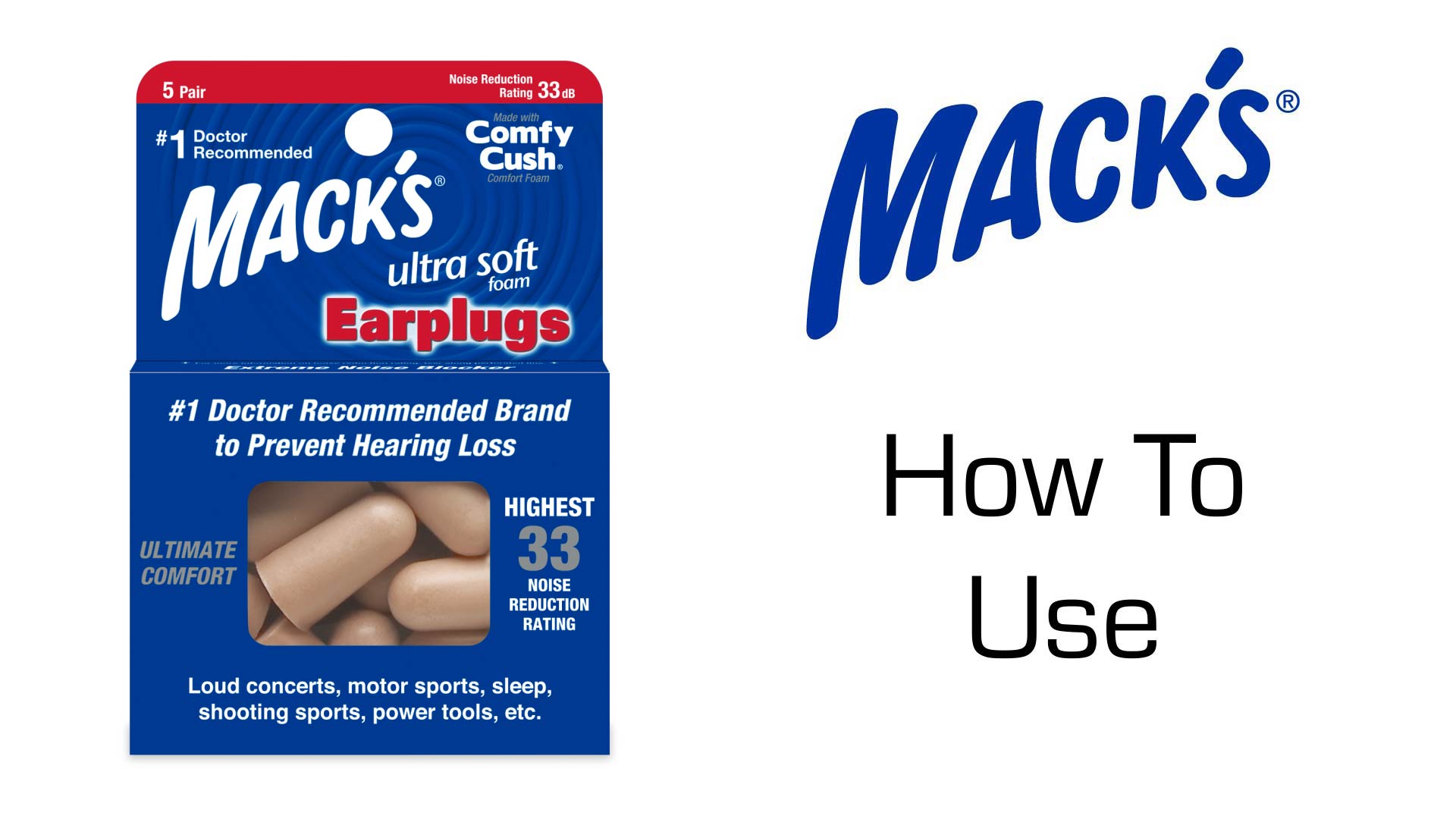 Mack's Ultra Soft Foam Earplugs, 30 Pair - 33dB Highest NRR, Comfortable Ear Plugs For Sleeping, Snoring, Travel, Concerts, Studying, Loud Noise, Work | Made In USA - Foto 9