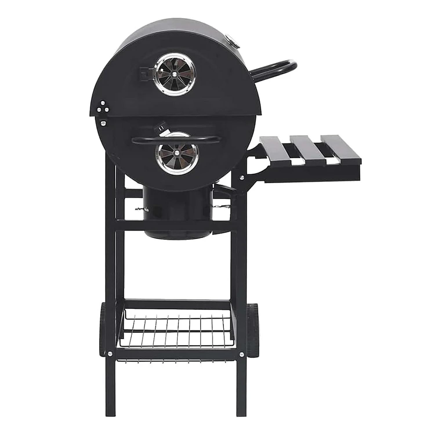 BRICOZONE Barbecue A Carbone Con Coperchio Termometro Integrato Grill BBQ In Acciaio Con Ruote Ripiani E Ventilazione Regolabile Pinza E Guanti Ideale Per Giardino Terrazzo E Balcone Cm Nero