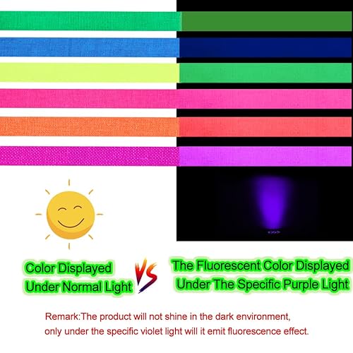 Rowwuup 98Ft Neon Tape For Black Light Birthday Party Supplies And Decorations Glow In The Dark Under Uv Neon Party Favors Creative Fluorescent Tape Stickers Accessories thumb #2