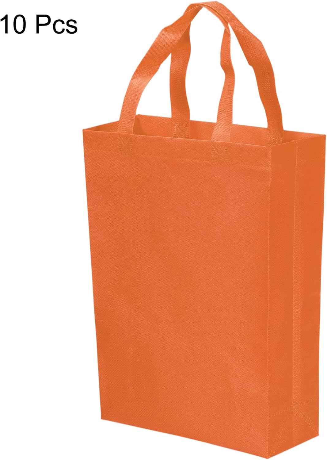 PATIKIL 36x25cm Reusable Gift Bags, 10 Pack Vertical Style Non-Woven Grocery Tote Bag for Travel Storage Orange - Image 4