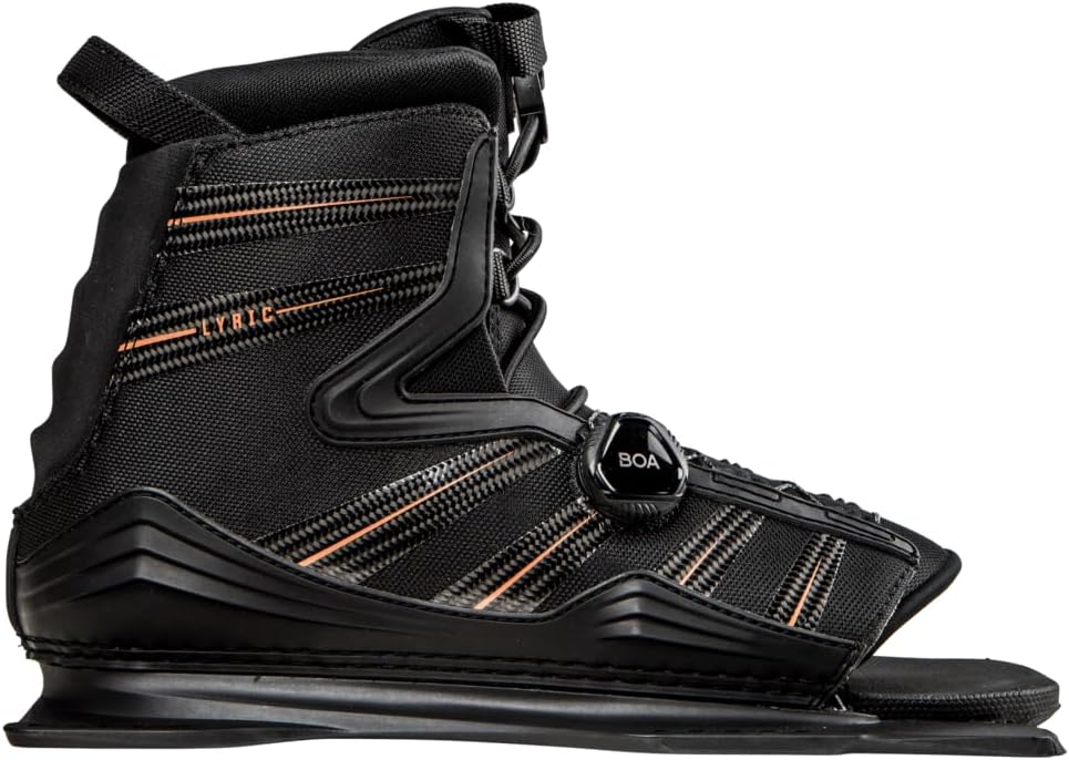Radar Water Ski Boot - Lyric BOA - Black/Carbon/Coral - Feather Frame
