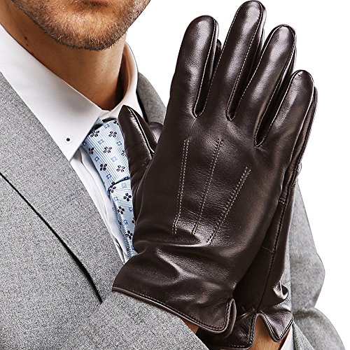 HARRMS 紳士のおしゃれ メンズ レザーグローブ 本革 手袋 ビジネス アウトドア スポーツ スキー 釣り 快適操作 防寒 カシミア 裏起毛 スマホ対応 秋冬 バイク 自転車 プレゼントに最適