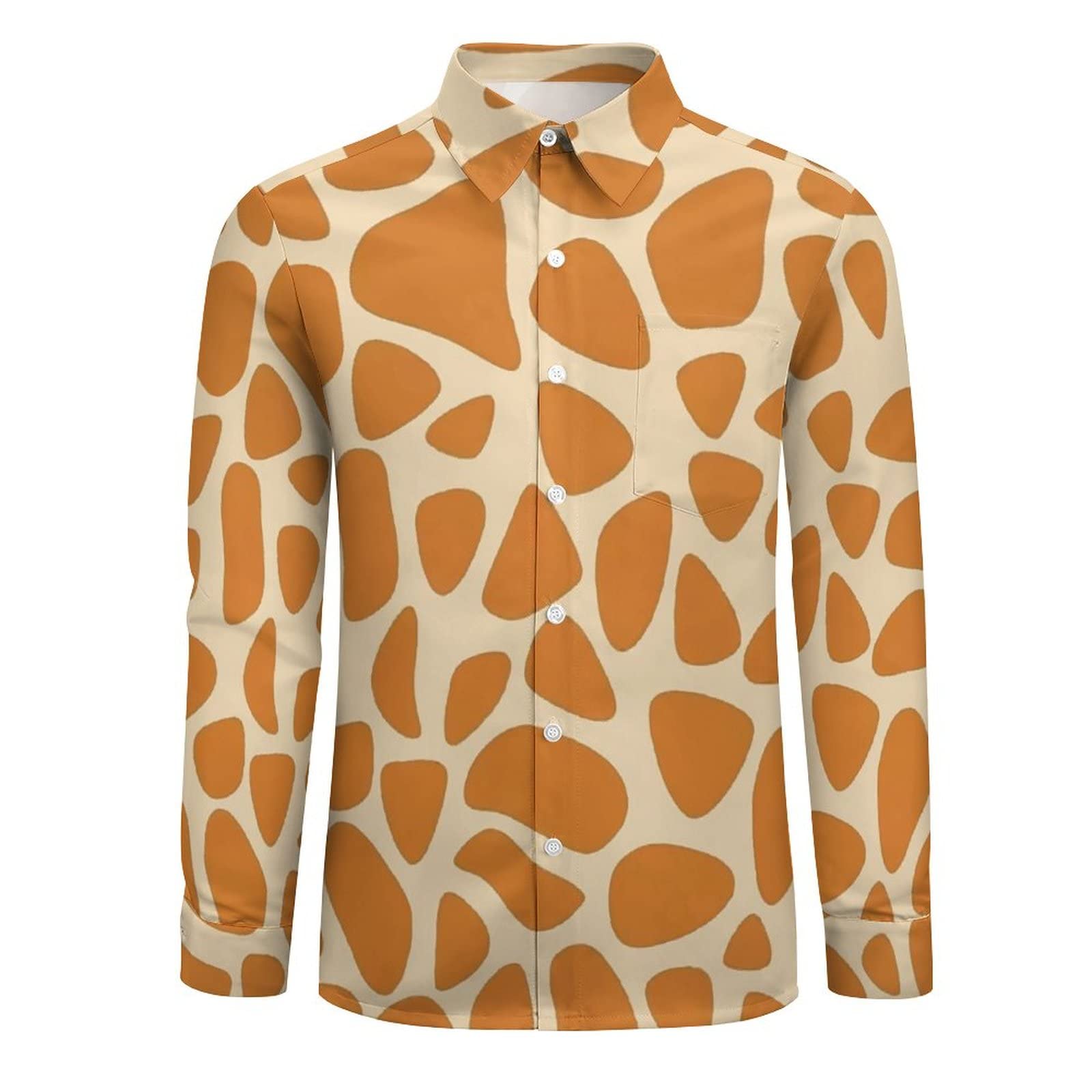 Amazon.co.jp: シャツ メンズ 長袖 Tシャツ キリン柄 動物柄